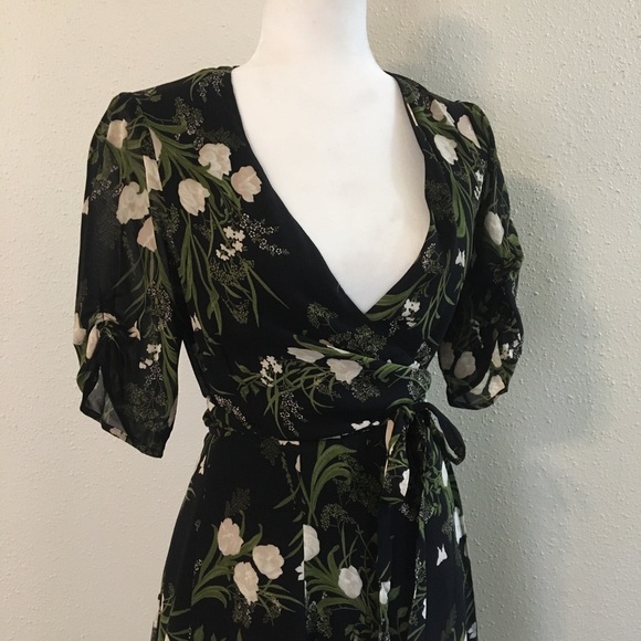 REFORMATION black MONICA wrap dress Anastasia - Picture 4 of 5